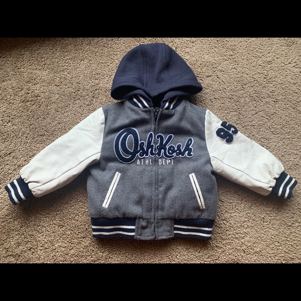 Oshkosh B’gosh Varsity Zip-Up Jacket with hood 2T
